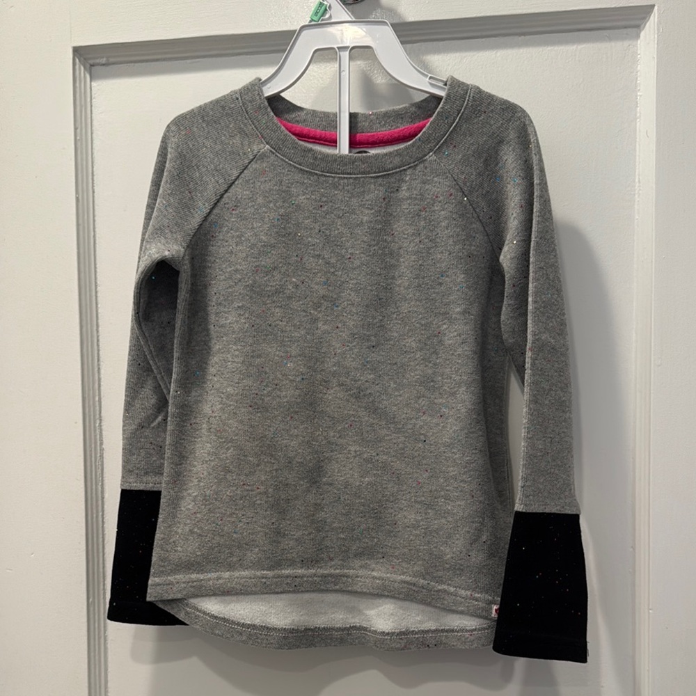 Appaman Gray and Black glitter Long Sleeve Shirt size 6